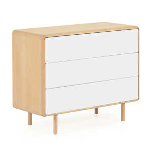 Anielle solid and ash veneer chest of three drawers 99 x 78.5 cm