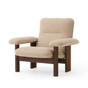Audo Copenhagen Brasilia armchair Fabric bouclé 02 beige, dark stained oak legs