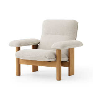 Audo Copenhagen Brasilia armchair Fabric moss 011 grey, oak legs