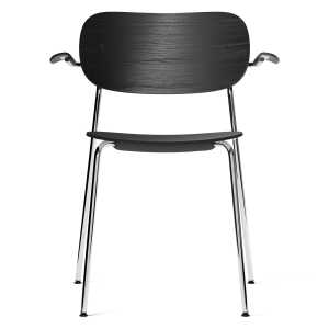 Audo Copenhagen Co chair with armrest chromed legs black oak