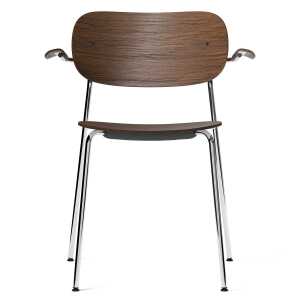 Audo Copenhagen Co chair with armrest chromed legs dark-stained oak