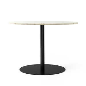 Audo Copenhagen Harbour Column dining table Marble off white. ø105 cm. black stand