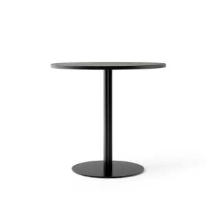 Audo Copenhagen Harbour Column dining table Oak black-ø80 cm-black stand
