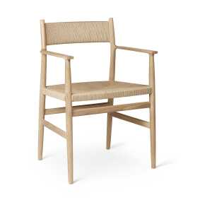 Brdr. Krüger Arv arm chair woven back and seat White oiled oak-paper ribbon