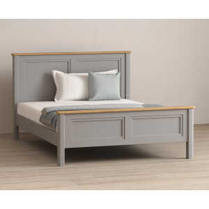 Bridstow Oak and Light Grey Painted Kingsize Bed