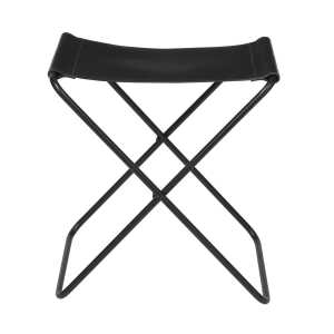 Broste Copenhagen Nola stool leather black, 45 cm