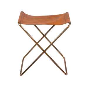 Broste Copenhagen Nola stool leather brown, 45 cm