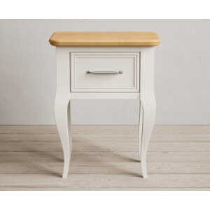 Chateau Oak and Soft White Painted 1 Drawer Bedside Table