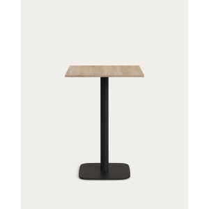 Dina high table in natural finish melamine with metal leg in a painted black finish, 60×60