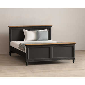 Francis Oak and Charcoal Grey Painted Kingsize Bed