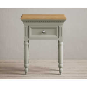 Francis Oak and Soft Green Painted Bedside Table
