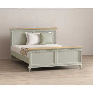 Francis Oak and Soft Green Painted King Size Bed