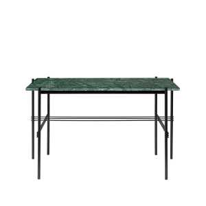 GUBI TS Desk Green marble-black lacquered steel