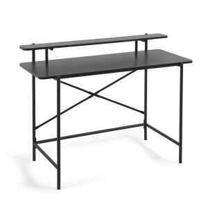 Galatia black melamine desk with metal legs in black finish 120 x 60 cm