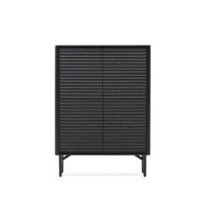Lenon tall sideboard, 4 doors solid wood and black oak veneer 104,5×144 cm FSC Mix Credit