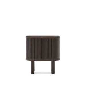 Mailen bedside table in ash veneer with a dark finish 50 x 55 cm