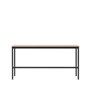 Muuto Base high bar table Oak, black legs, plywood edge, b50 l190 h95