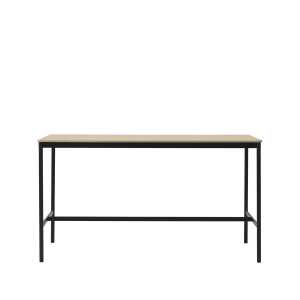 Muuto Base high bar table Oak, black legs, plywood edge, b85 l190 h105