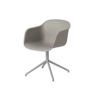 Muuto Fiber armchair office chair swivel base with return Grey, gray base