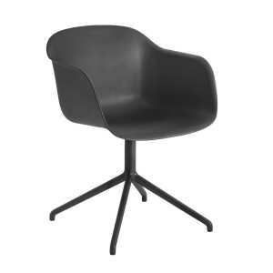 Muuto Fiber armchair swivel base office chair Anthracite Black (plastic)