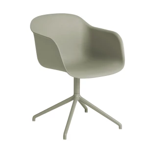 Muuto Fiber armchair swivel base office chair Dusty green (plastic)
