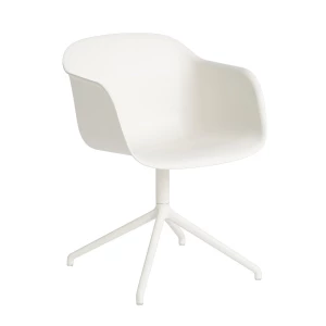 Muuto Fiber armchair swivel base office chair Natural white (plastic)