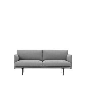 Muuto Outline sofa 2-seat Fiord 151 grey-Black