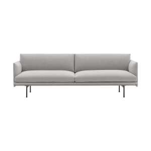 Muuto Outline sofa 3-seat fabric Clay 12-Black