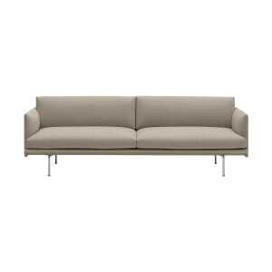 Muuto Outline sofa 3-seat fabric Ecriture 240-Polished Aluminum