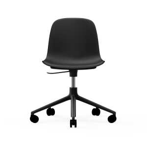 Normann Copenhagen Form swivel chair, 5W office chair Black, black aluminium, wheels