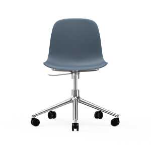 Normann Copenhagen Form swivel chair, 5W office chair Blue, aluminium wheels