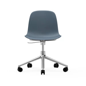 Normann Copenhagen Form swivel chair, 5W office chair Blue, aluminium wheels