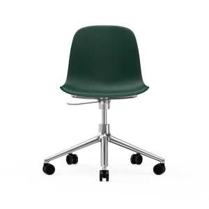 Normann Copenhagen Form swivel chair, 5W office chair Green, aluminium, wheels