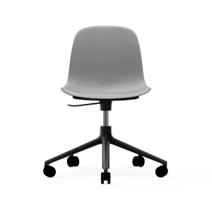 Normann Copenhagen Form swivel chair, 5W office chair Grey, black aluminium, wheels