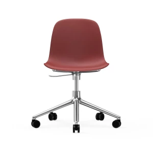Normann Copenhagen Form swivel chair, 5W office chair Red, aluminium, wheels