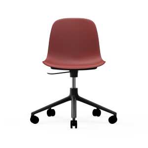 Normann Copenhagen Form swivel chair, 5W office chair Red, black aluminium, wheels