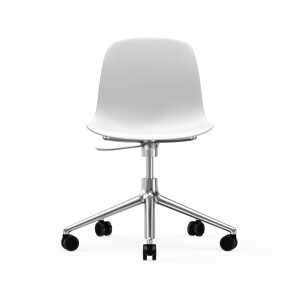 Normann Copenhagen Form swivel chair, 5W office chair White, aluminium, wheels