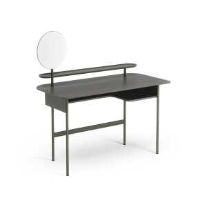 Swedese Luna desk with shelf and mirror Oak orkan grey