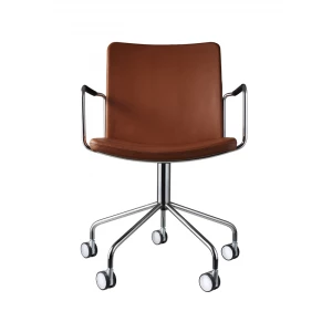 Swedese Stella office chair Elmosoft 33004 brown-chrome