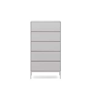 Vedrana 5-drawer chest of drawers white lacquered MDF 60 x 114 cm