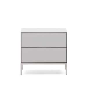 Vedrana two-drawer bedside table white lacquered MDF 60 x 55 cm