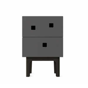 Zweed Peep S1 bedside table Slate grey, black lacquer