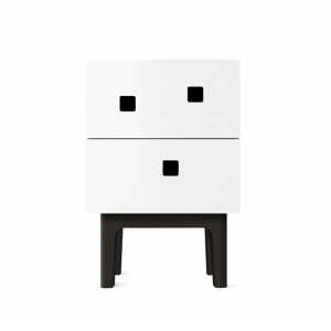 Zweed Peep S1 bedside table White, black lacquer