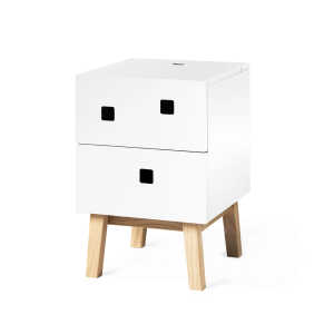 Zweed Peep S1 bedside table White, retro, oak stand