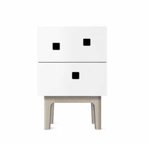 Zweed Peep S1 bedside table White, white pigmented oak