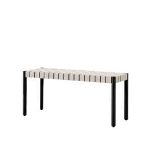 &Tradition Betty TK4 bench Black. natural braided linen seat