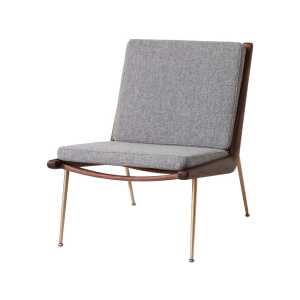 &Tradition Boomerang HM1 armchair Fabric hallingdal 130 grey, oiled walnut legs
