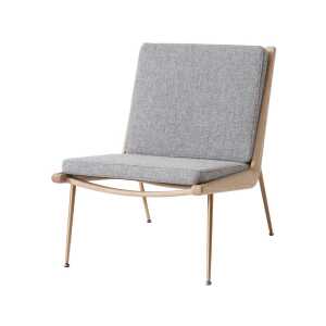 &Tradition Boomerang HM1 armchair Fabric hallingdal 130 grey, white-oiled oak legs