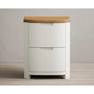 Bradwell Oak and Signal White Painted 2 Drawer Bedside Chest