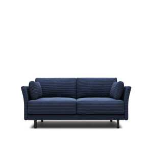 Gilma 2 seater sofa in blue wide seam corduroy with black finish legs, 170 cm FR